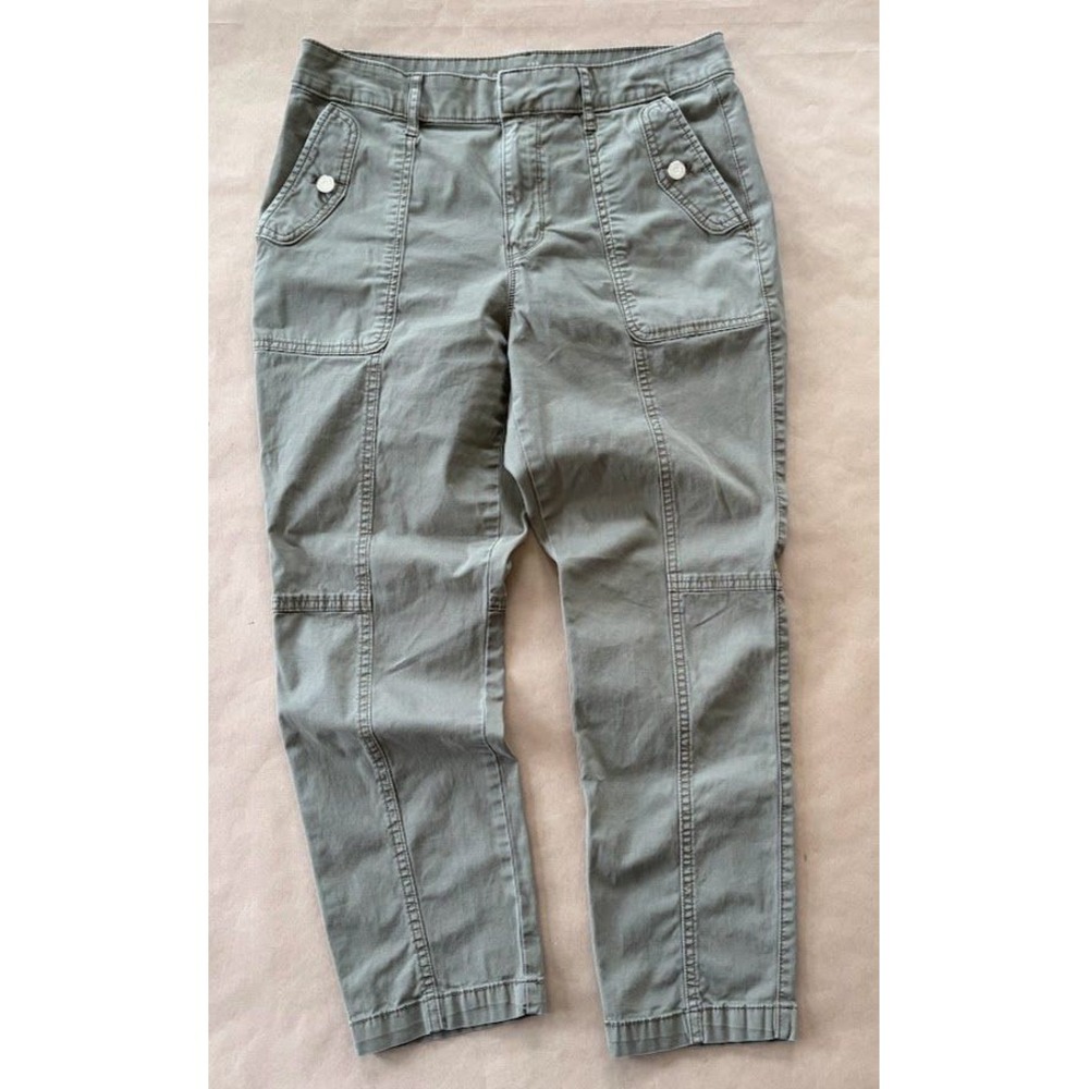 White House Black Market Pret-A-Jet High‎ Rise Pants Green 6S Utility Military
